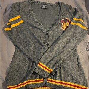 Harry Potter Gray Gryffindor Cardigan with Yellow/Red Accents